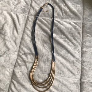 Loft blue and gold long necklace